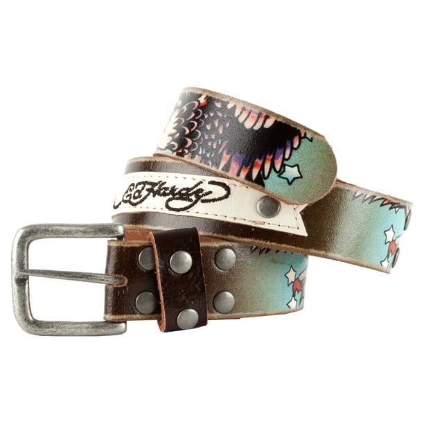 Ed Hardy EH1120K Eagle Patch Boys-Leather Belt